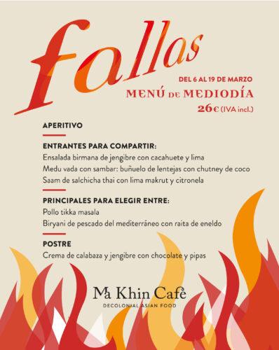 Menú Fallas Ma Khin Café