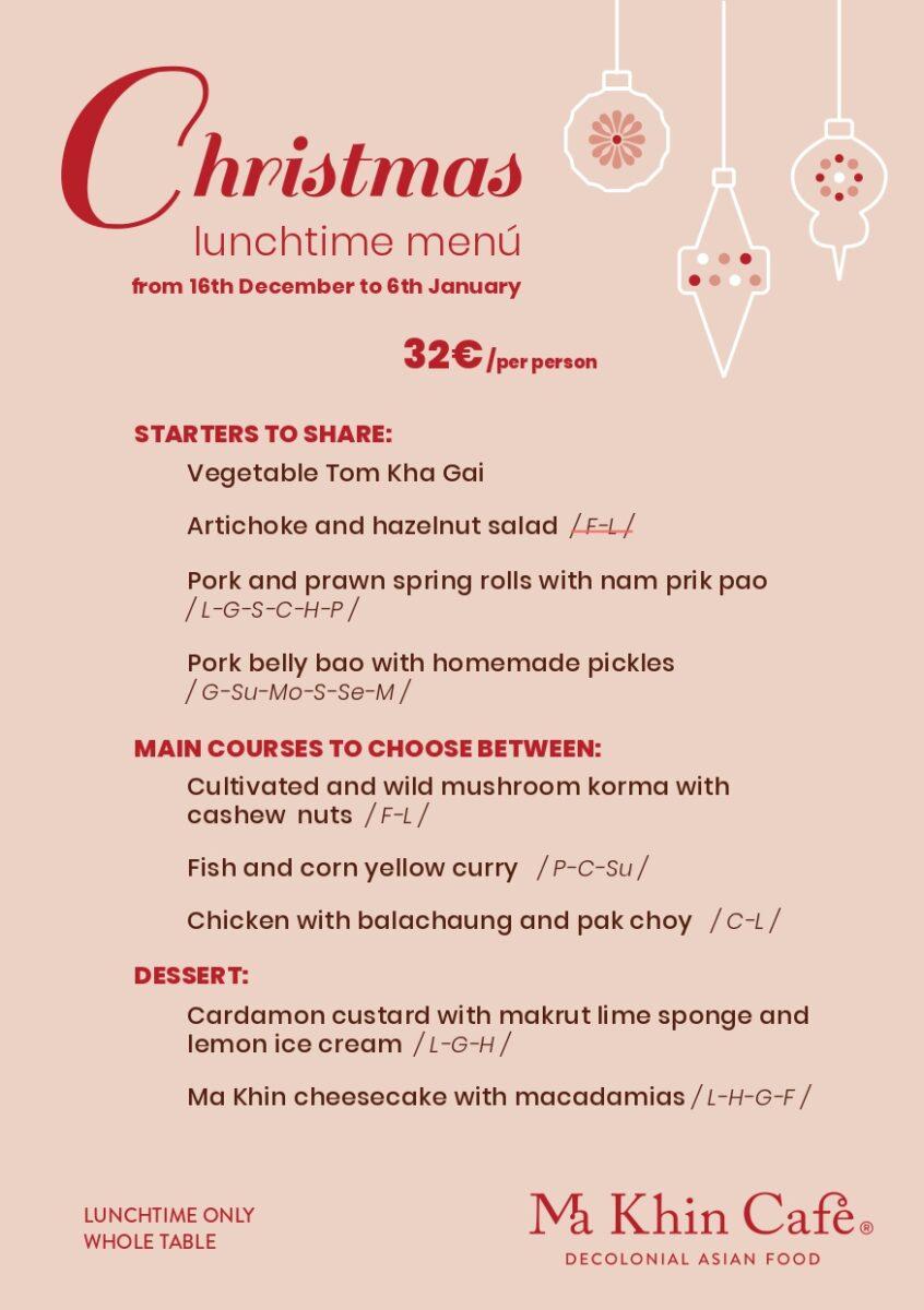 christmas menu lunchtime